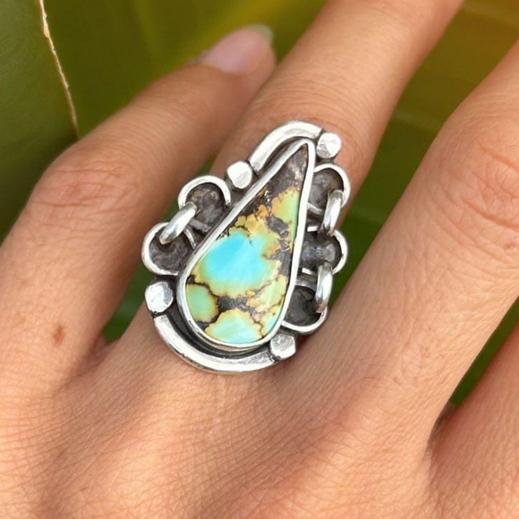 Treasure Mountain Turquoise Sterling Silver Statement Ring